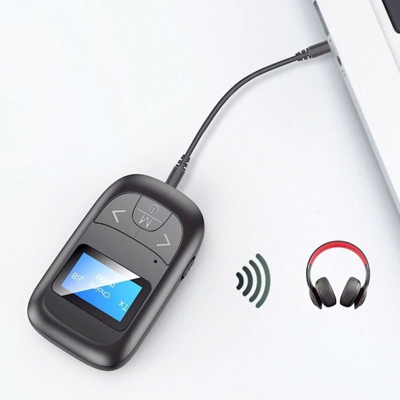 Receptor Transmitator Bluetooth Techstar® T14, Bluetooth 5.0, Microfon Incorporat, Ecran LCD, AUX, Acumulator - imagine 8